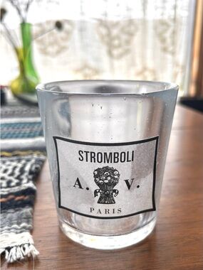 Astier de Villatte empty handblown French luxury candle vessel. Stromboli.